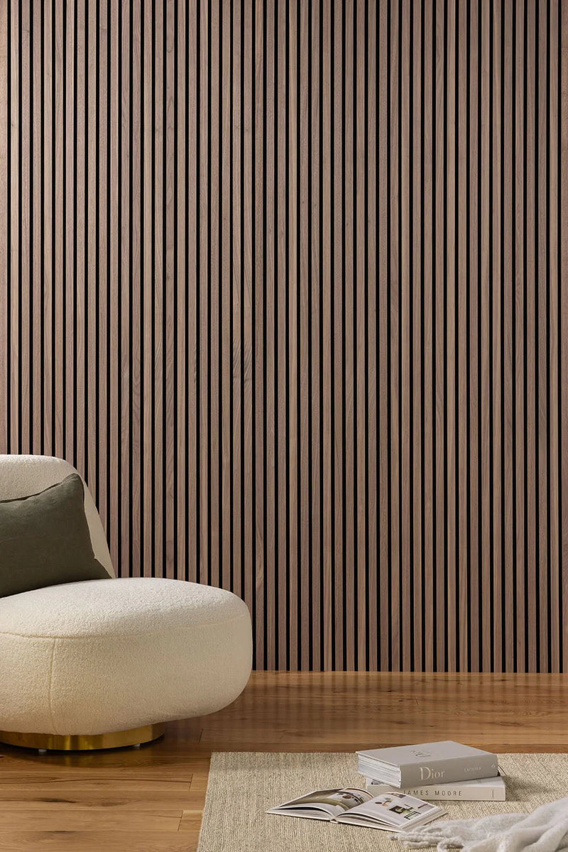 Natural Walnut - Premium Acoustic Slat Wall Panels