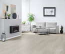 Warm Grey 8.5mm hybrid flooring installed in a room setting