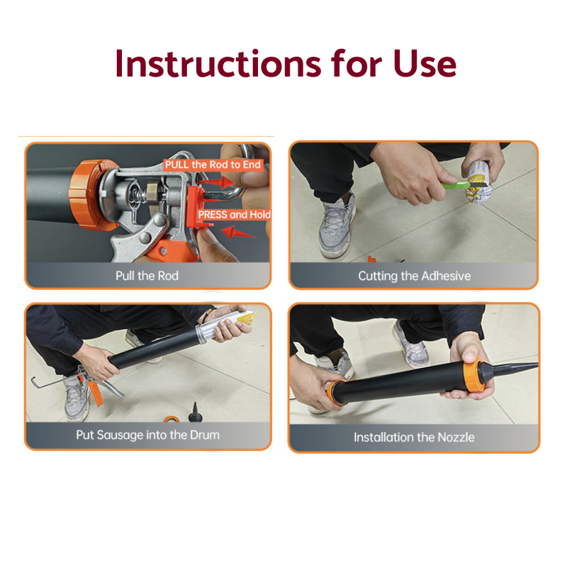 Adhesive, Silicone & Caulking Gun for 600ml Sausage