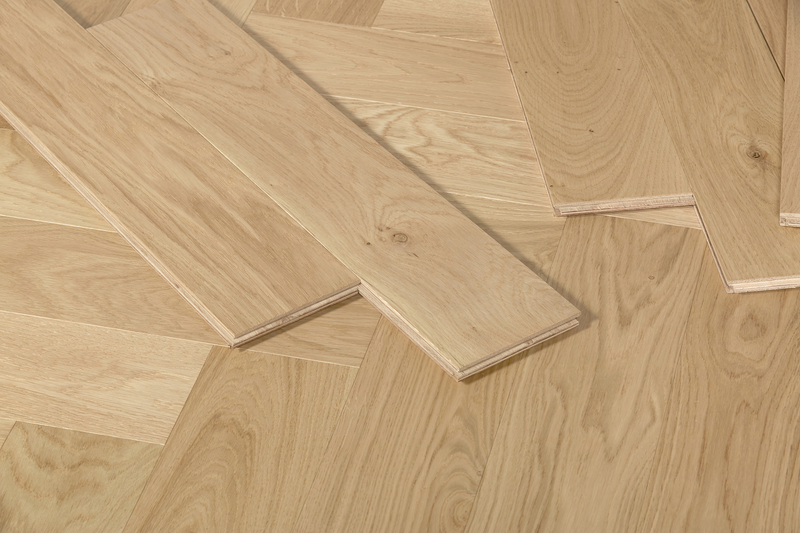 Natural Oak - 15/4mm Herringbone Engineered Oak Timber Flooring