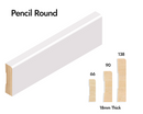 Pencil Round - Pine Skirting Boards 2700mm (S3S Primed & Finger Jointed)