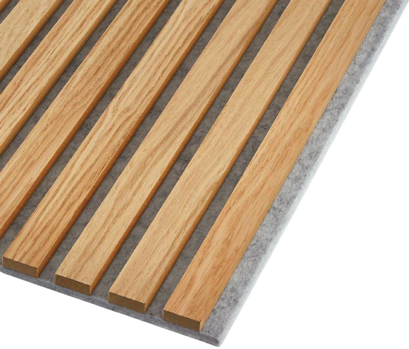 Natural Oak (Grey Felt) - Premium Acoustic Slat Wall Panels